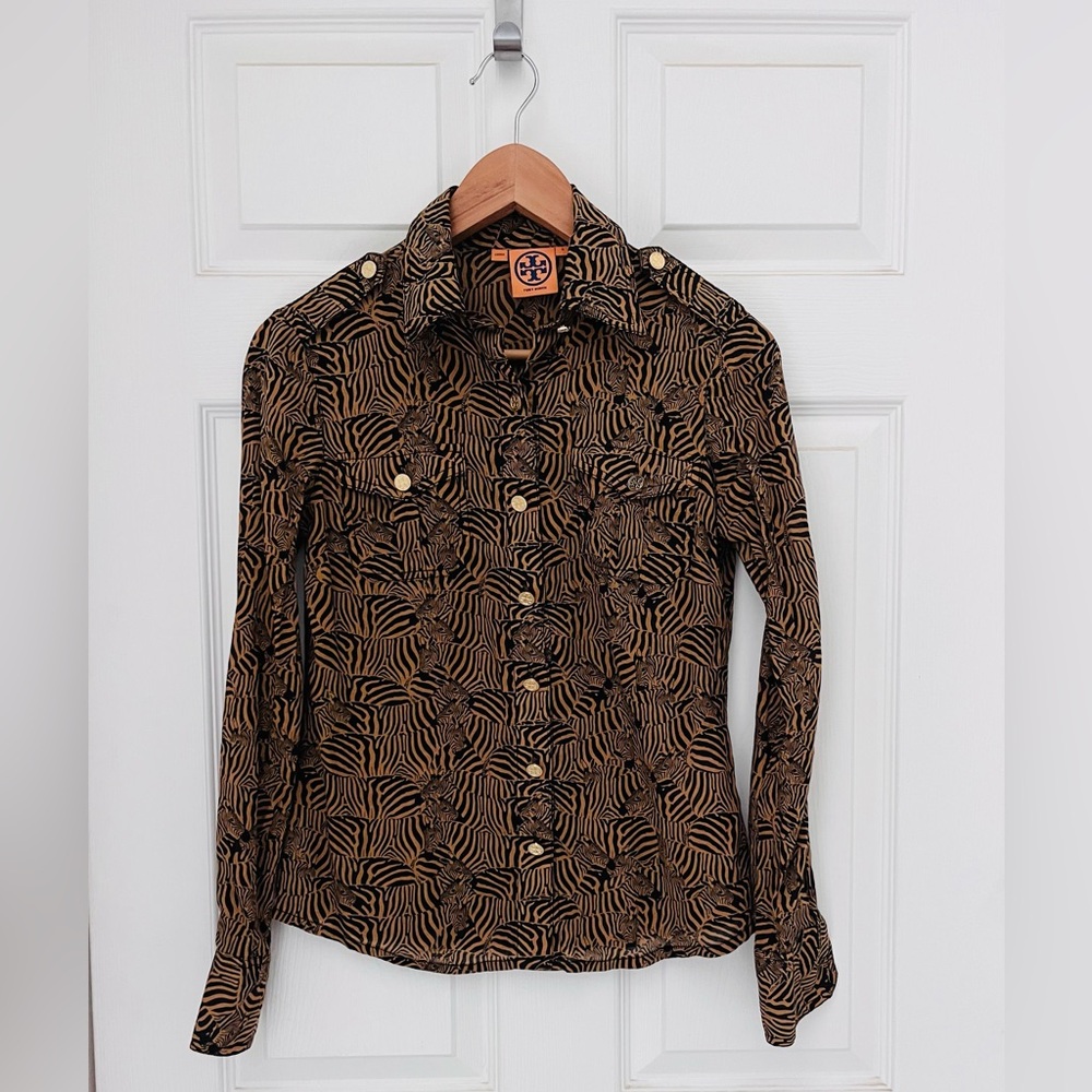Tory Burch Shirt Zebra Print Gold details